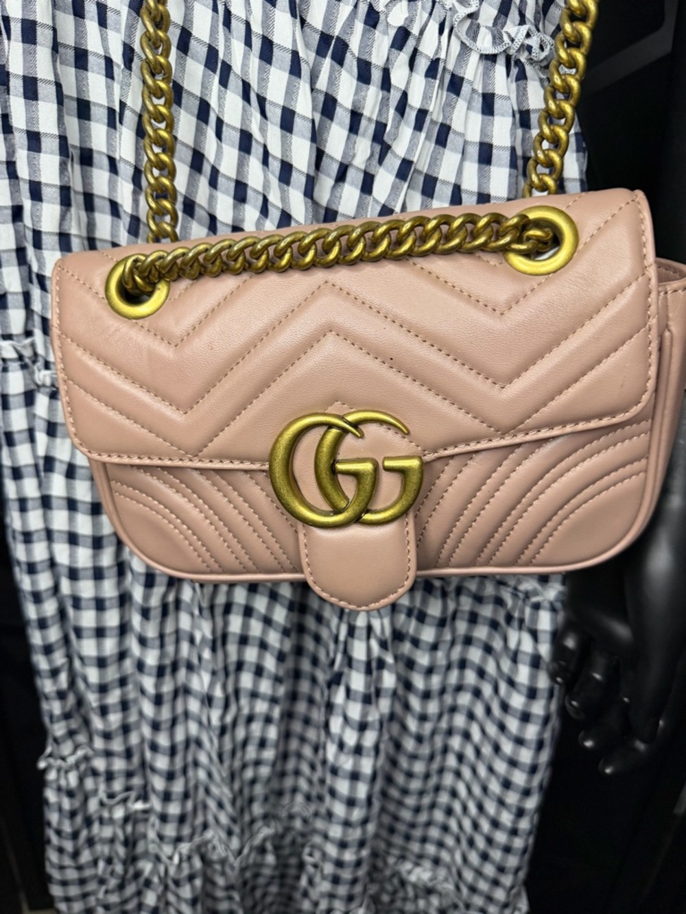 Gucci Marmont Small Shoulder Bag in Blush Pink